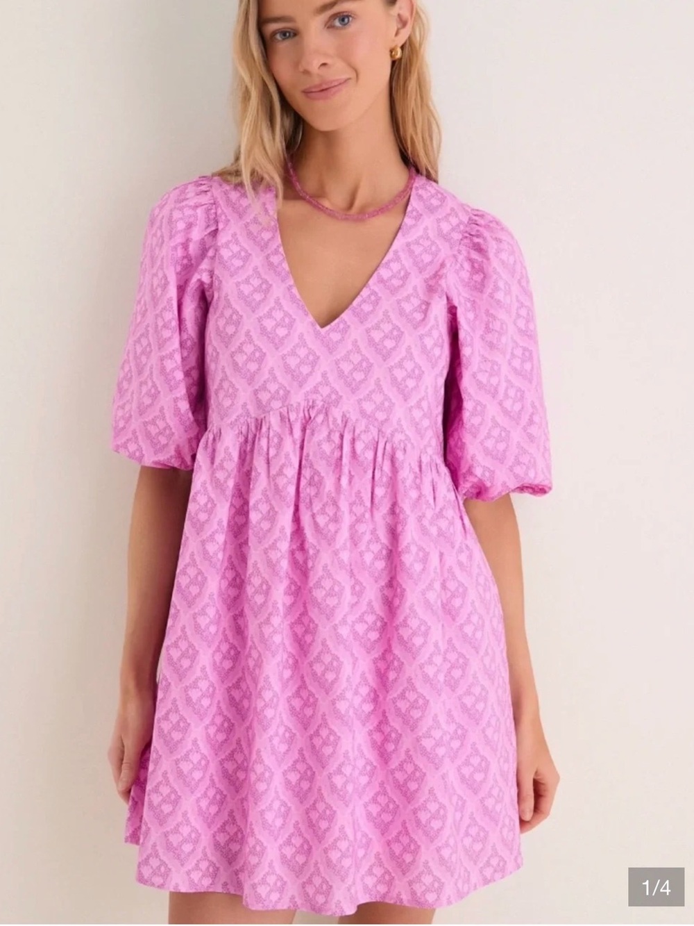 Tuckernuck Hyacinth House Pink Trellis Mini Dress